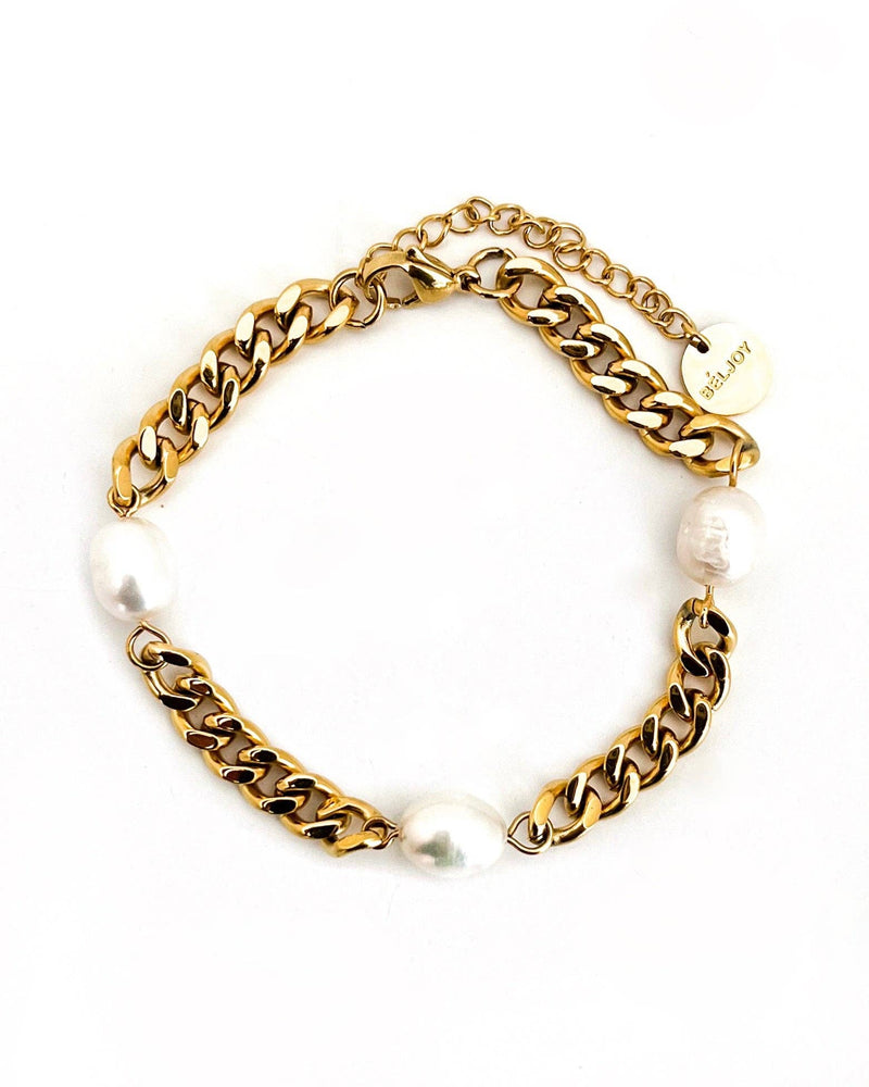 Blinny Cuban Chain Pearl Bracelet: THIN