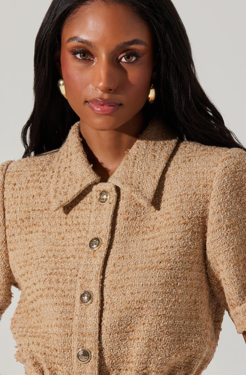 Bronwyn Puff Sleeve Tweed Jacket