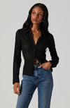 Iryna Sheer Textured Top - Black