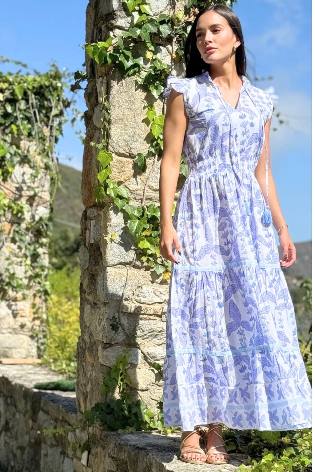 anais maxi dress – Addie rose name-Eve 9 Budget-Friendly Rehearsal Dinner Features a split neckline Color:Black & White Polka Dot
