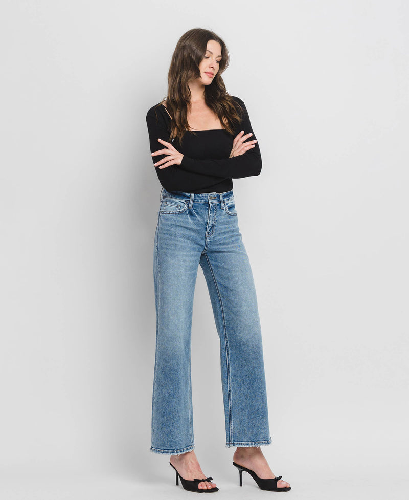 HIGH RISE FULL LENGTH WIDE LEG JEANS