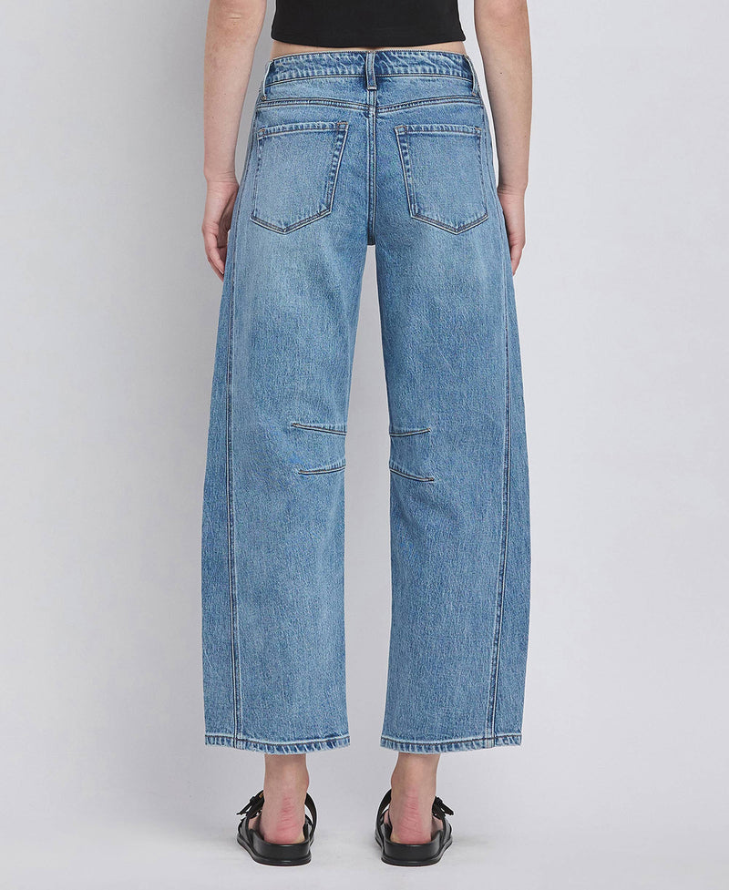 HIGH RISE BARREL LEG JEANS