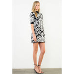 Jacquard Knit High Neck Mini Dress