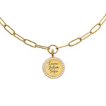 Waterproof Gold Paperclip Coin Necklace
