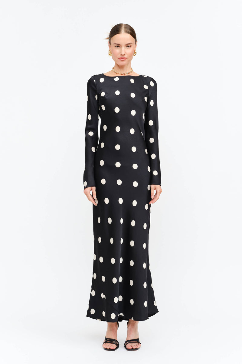 Georgie Polka Dot Black Dress