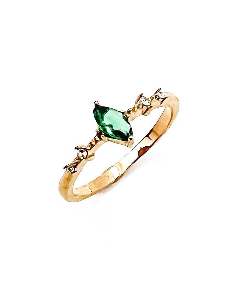 Rebekah Marquise Ring || Choose Color: EMERALD / 8