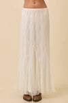 Mesh Midi Skirt With Contrasting Godet Ruffle