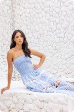 Striped Floral Lace Tube Dress