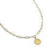 Waterproof Gold Paperclip Coin Necklace