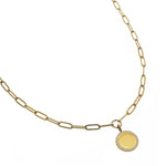Waterproof Gold Paperclip Coin Necklace