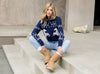 Horse Knit Half Up Zipper Sweater