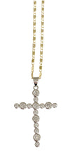 Bezel Cross Necklace: Gold