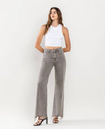 90'S VINTAGE SUPER HIGH RISE HEM DETAIL FLARE JEANS