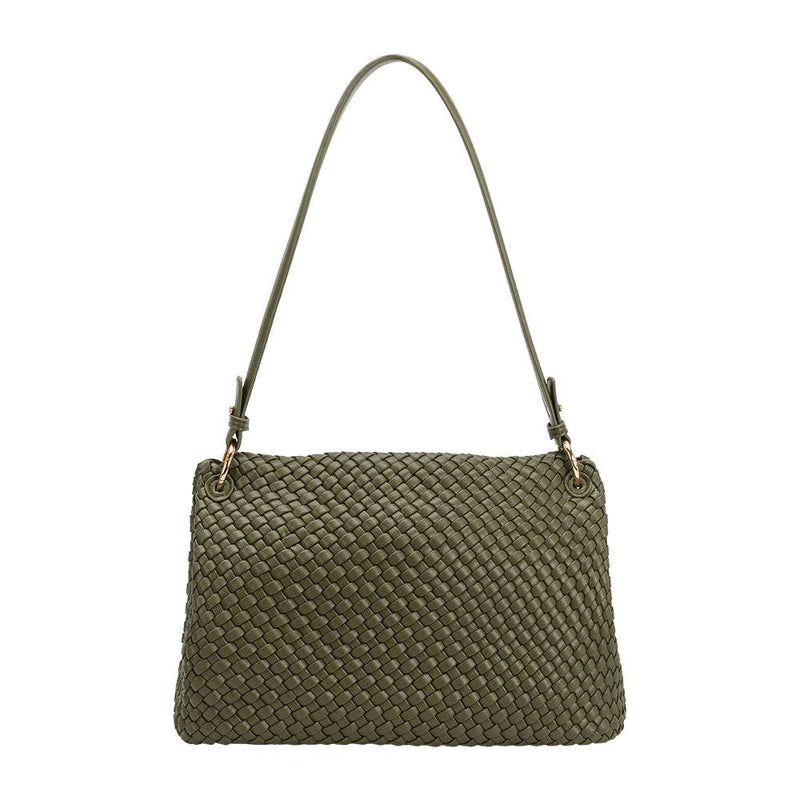 Natalia Olive Recycled Vegan Shoulder Bag