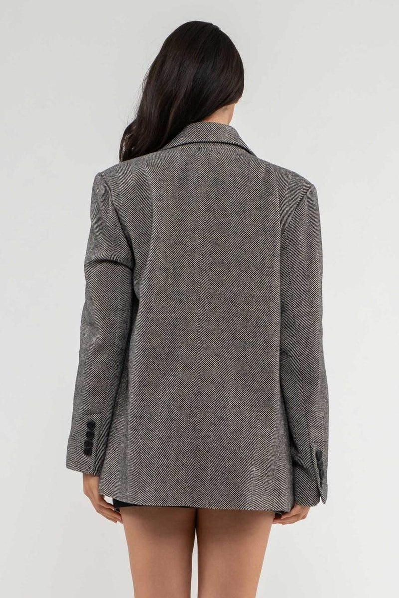 NOTCH COLLAR LONG LINE BLAZER