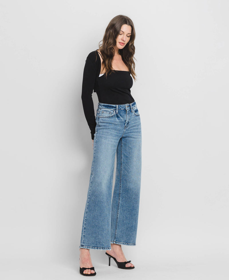 HIGH RISE FULL LENGTH WIDE LEG JEANS