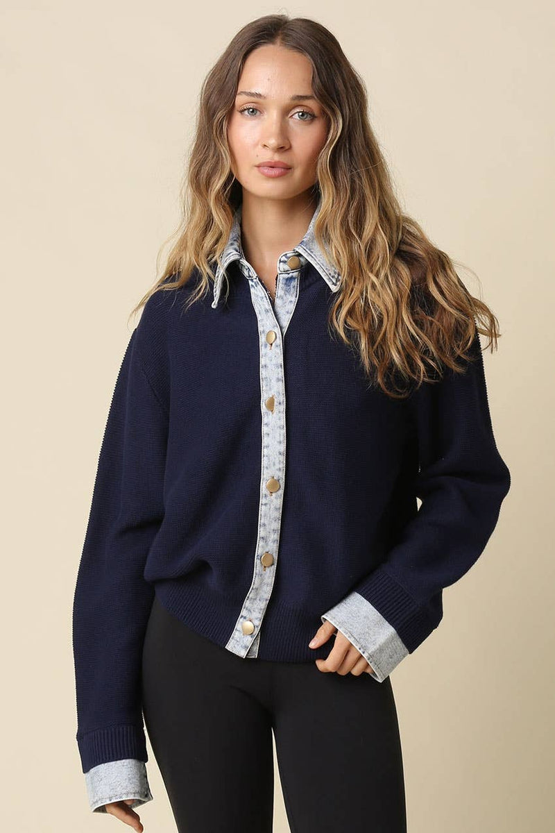 Dana Layered Look Knit Cardigan