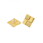 Waterproof Gold Statement Square Earrings
