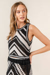 RESORT BEACH CHIC CHEVRON CROCHET CROP TANK