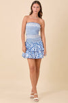 Low Waist Smocking Eyelet Ruffle Summer Mini Dress