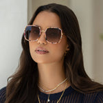 Cosmo Acetate Womens Square Sunglasses : Rose Tortoise