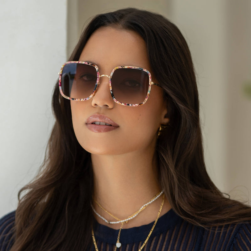 Cosmo Acetate Womens Square Sunglasses : Rose Tortoise