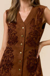 Lana Button-Down Suede Dress