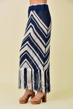 RESORT BEACH CHEVRON CROCHET MIDI SKIRT