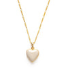 Small Heart Enamel Locket: Beige