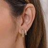 18K Gold Diamond Huggies