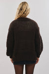 OVERSIZED SWEATER CARDIGAN: Brown