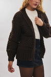 OVERSIZED SWEATER CARDIGAN: Brown