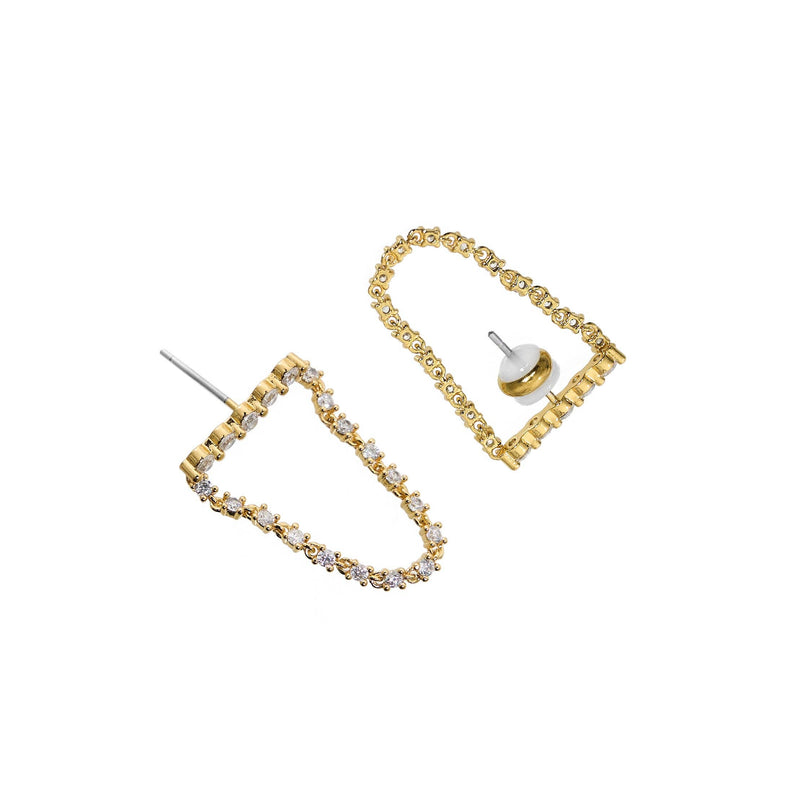 18K Gold Tennis Drop Earrings
