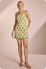 Contrast Diamond Crochet Mini Dress