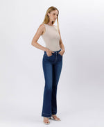 HIGH RISE TROUSER HEM BOOTCUT JEANS