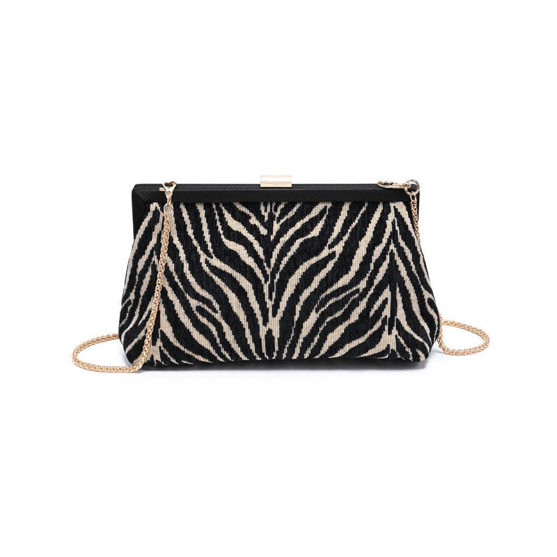 Samira - Zebra Evening Bag: Natural Black