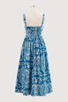 BORDER PRINT MIDI DRESS
