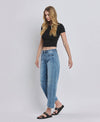 HIGH RISE BARREL LEG JEANS