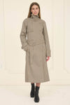 PLAID BELTED TRENCH COAT