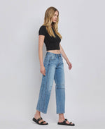 HIGH RISE BARREL LEG JEANS