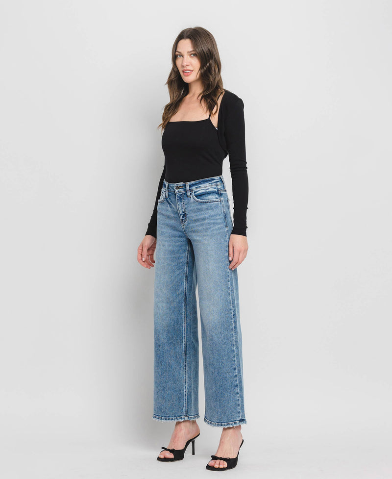 HIGH RISE FULL LENGTH WIDE LEG JEANS