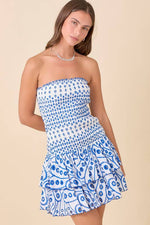 Low Waist Smocking Eyelet Ruffle Summer Mini Dress
