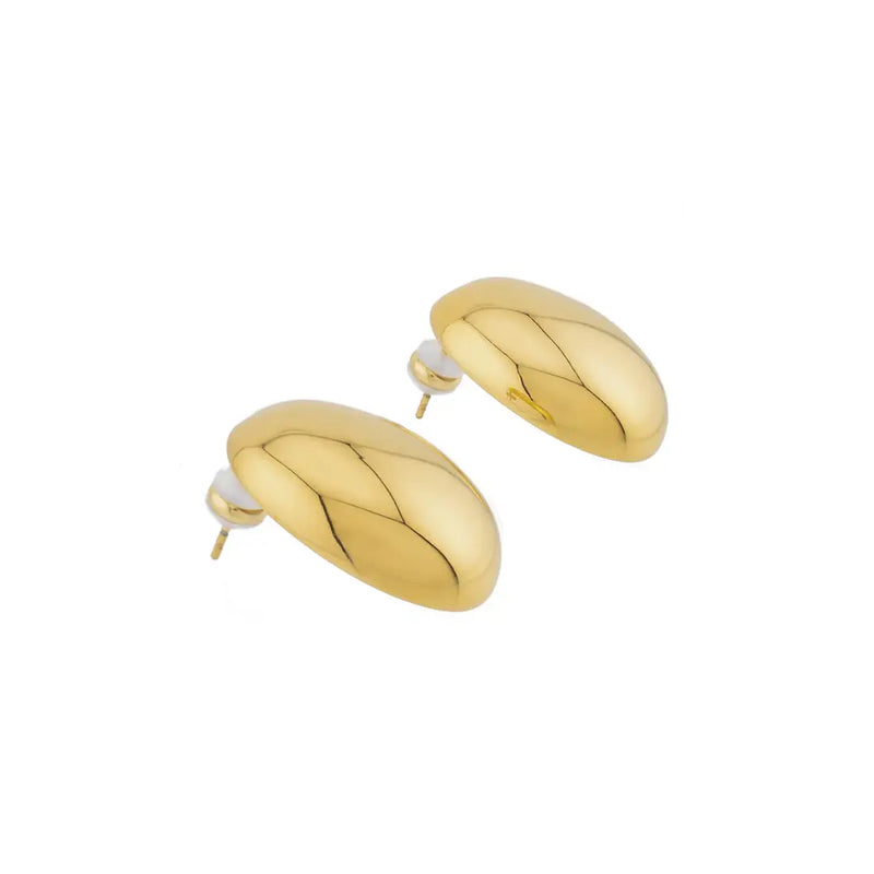 Waterproof Gold Statement Dome Earrings