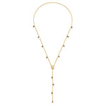 Beaded Lariat Necklace: White