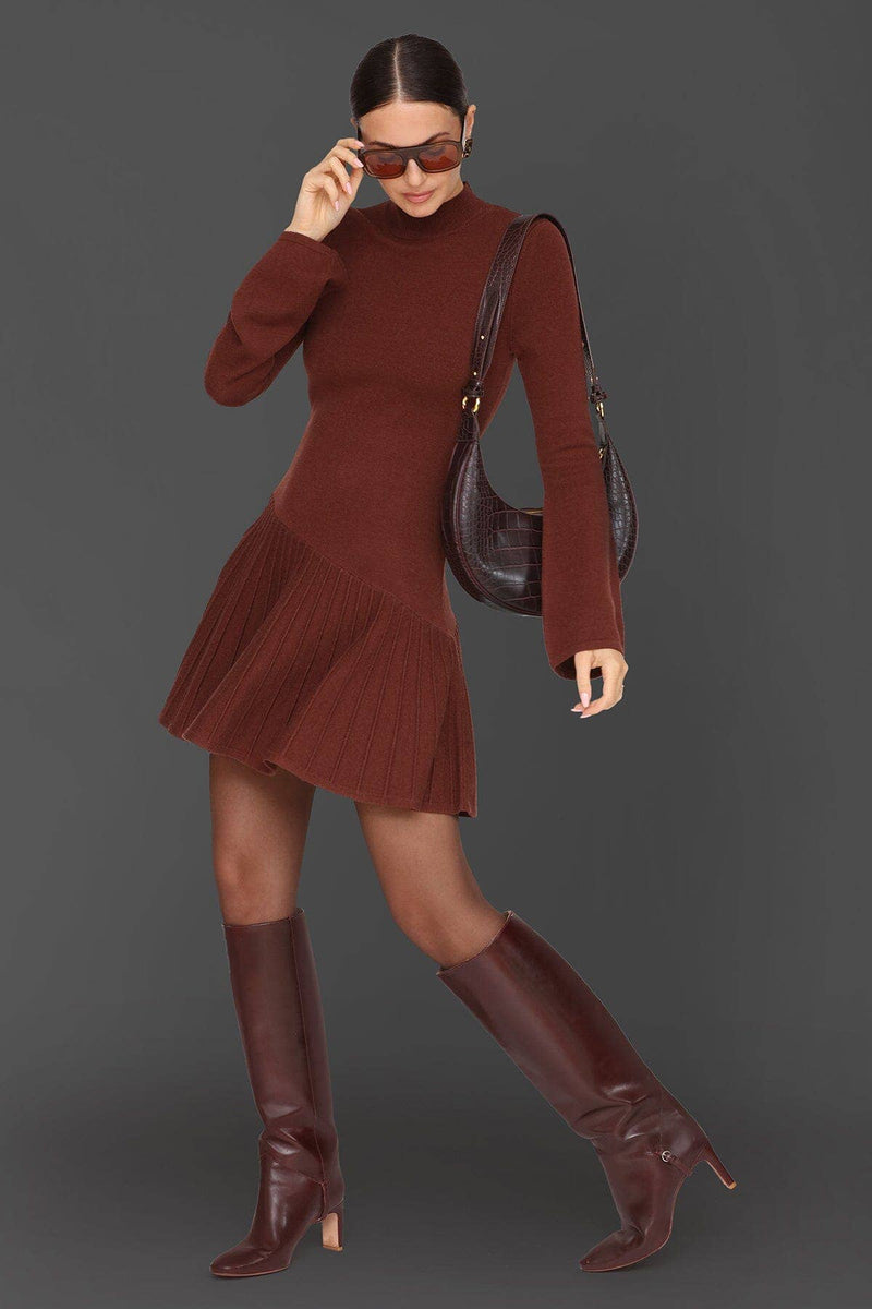 Asymmetric Hem Mini Sweater Dress