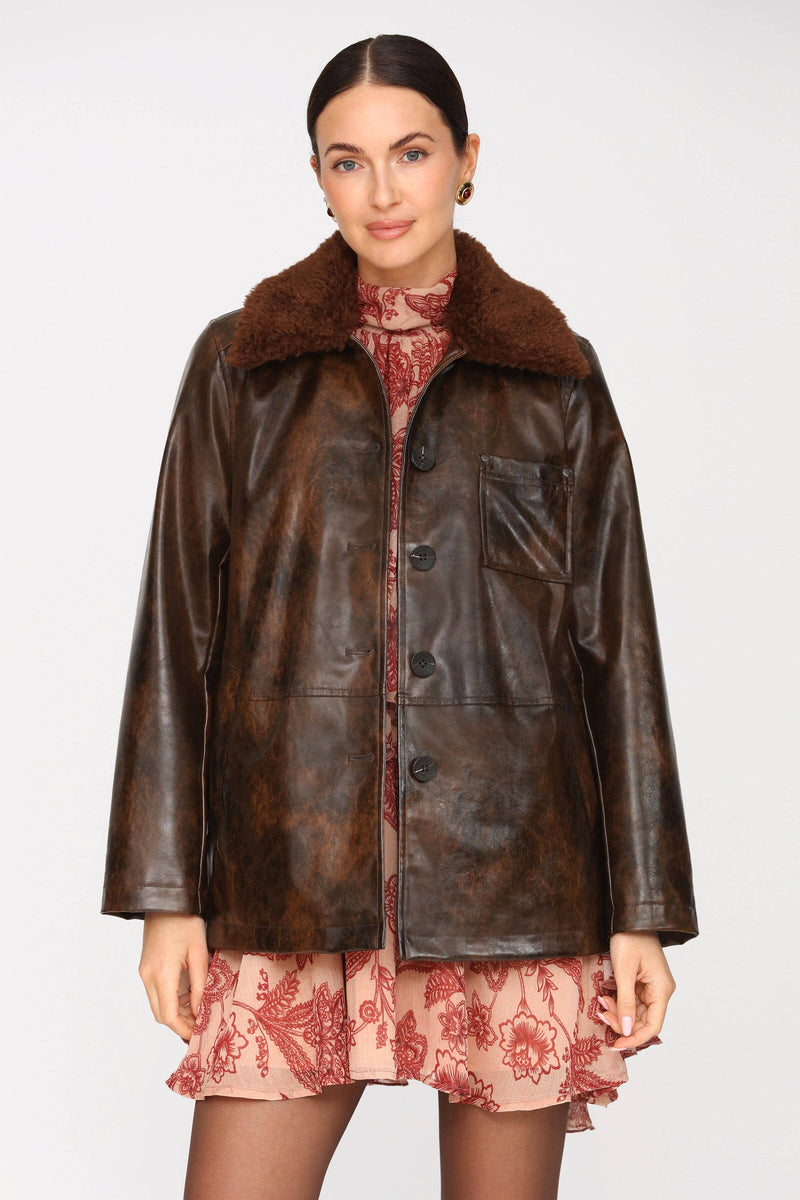Faux-Ever Leather™ Fur Collar Barn Jacket