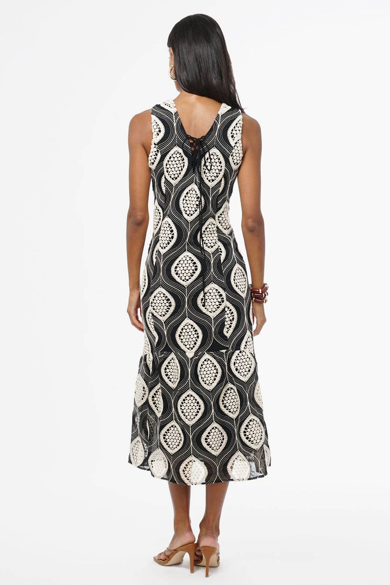 Austrid Embroidered Cotton Midi Dress