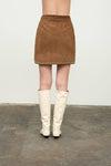 STUD DETAIL SUEDE MINI SKIRT