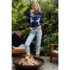 Horse Knit Half Up Zipper Sweater