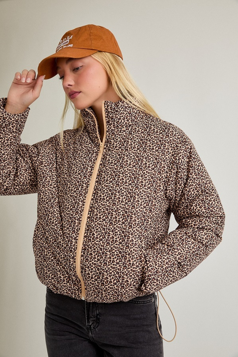ANIMAL PRINTED PUFFER JACKET